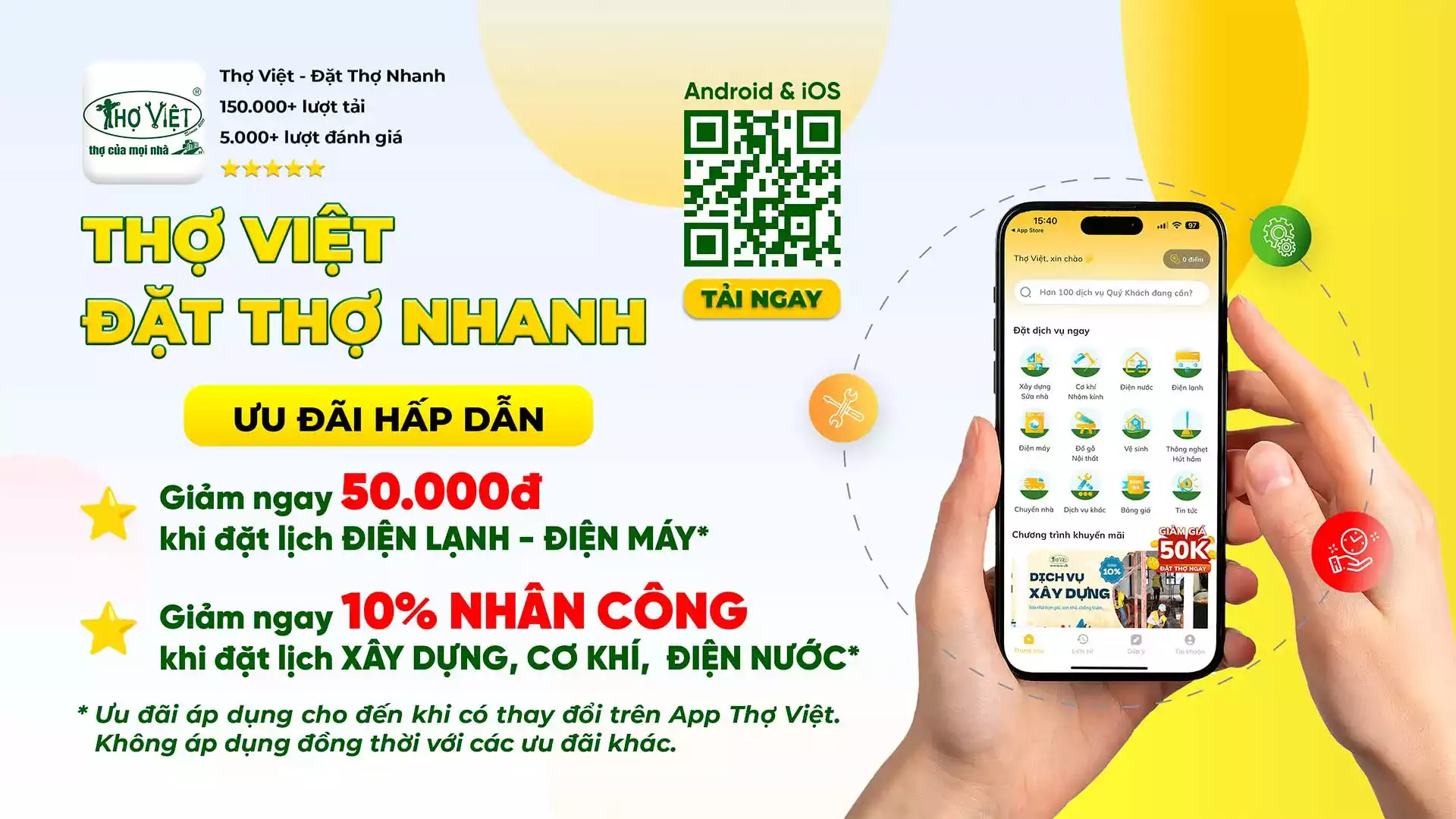 App thợ việt đặt thợ nhanh