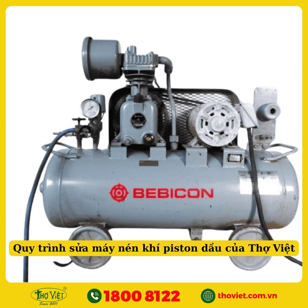 Quy trình sửa máy nén khí piston dầu của Thợ Việt