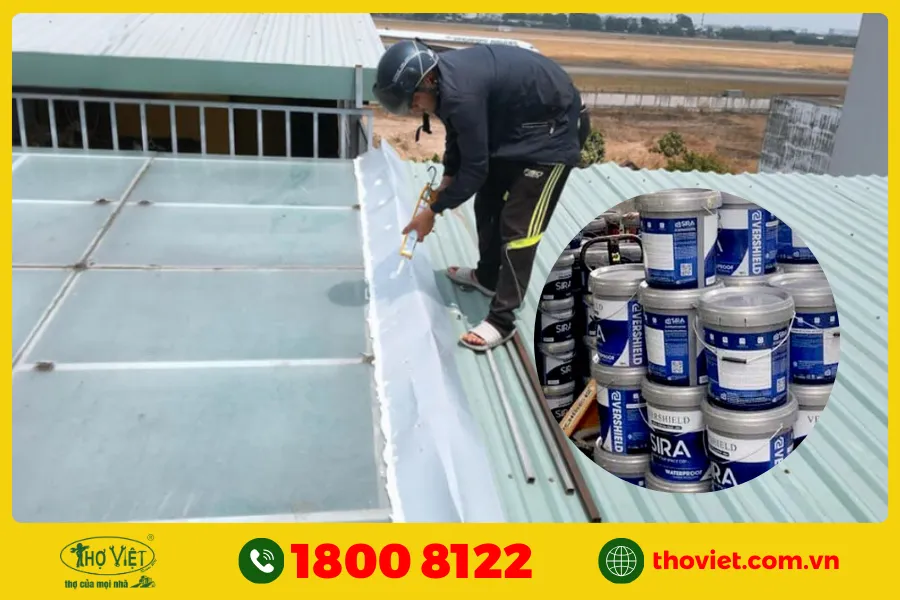 Sơn chống thấm cho mái tôn nhà xưởng với Sira - BT