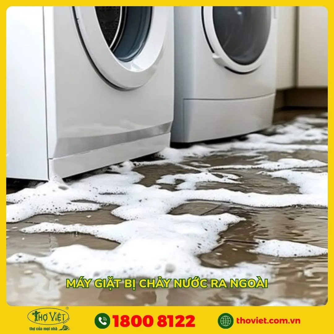 Máy giặt bị chảy nước ra ngoài
