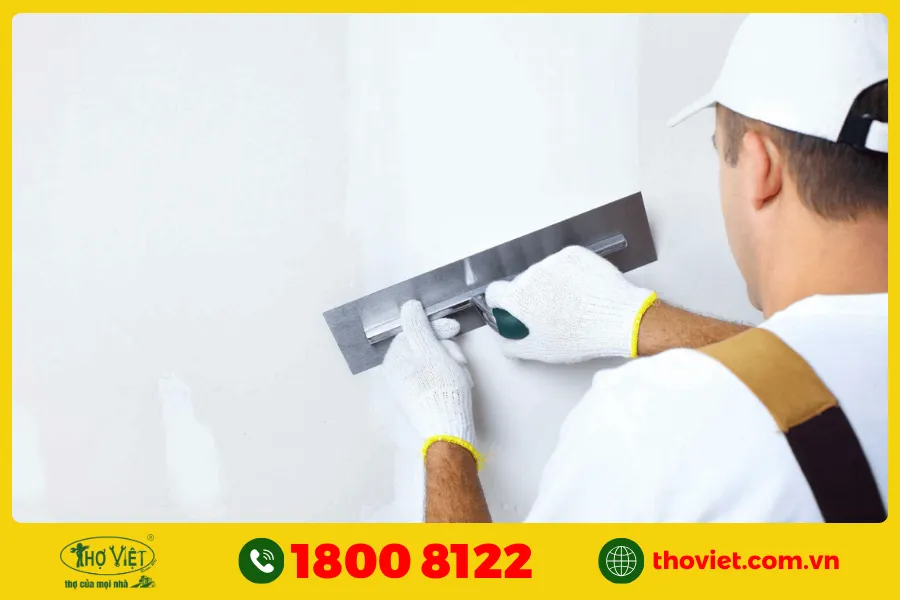 Cách trét bột tường