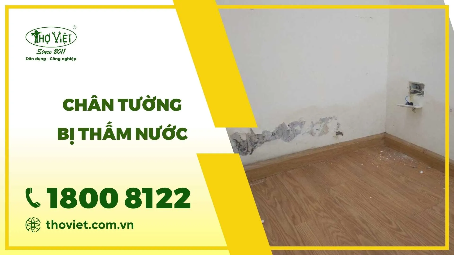 Chân tường bị thấm nước