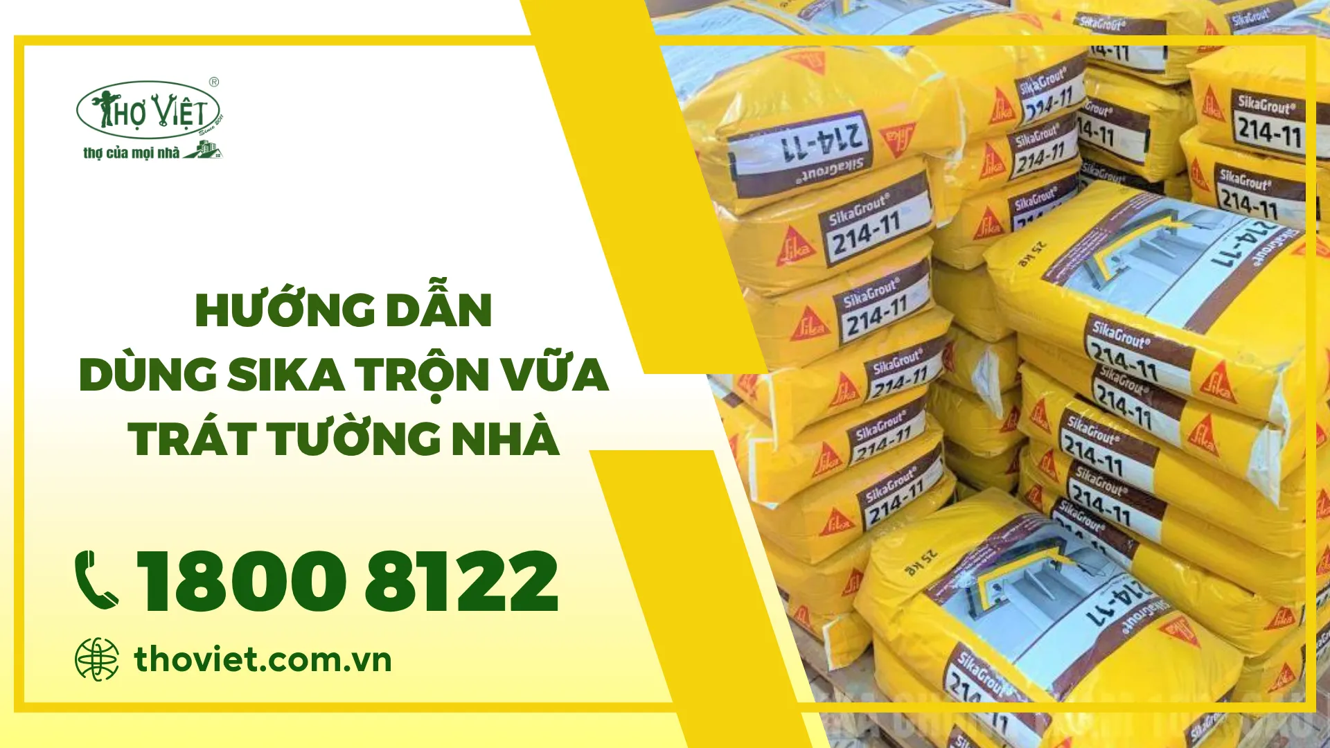Hướng dẫn dùng Sika trộn vữa trát tường nhà