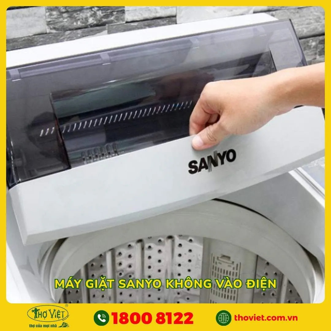 Máy giặt Sanyo không vào điện