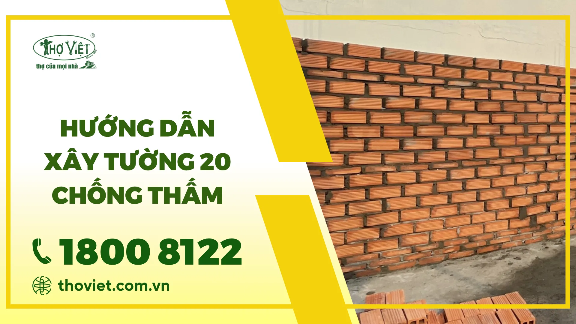 Hướng dẫn xây tường 20 chống thấm đúng tiêu chuẩn Việt Nam
