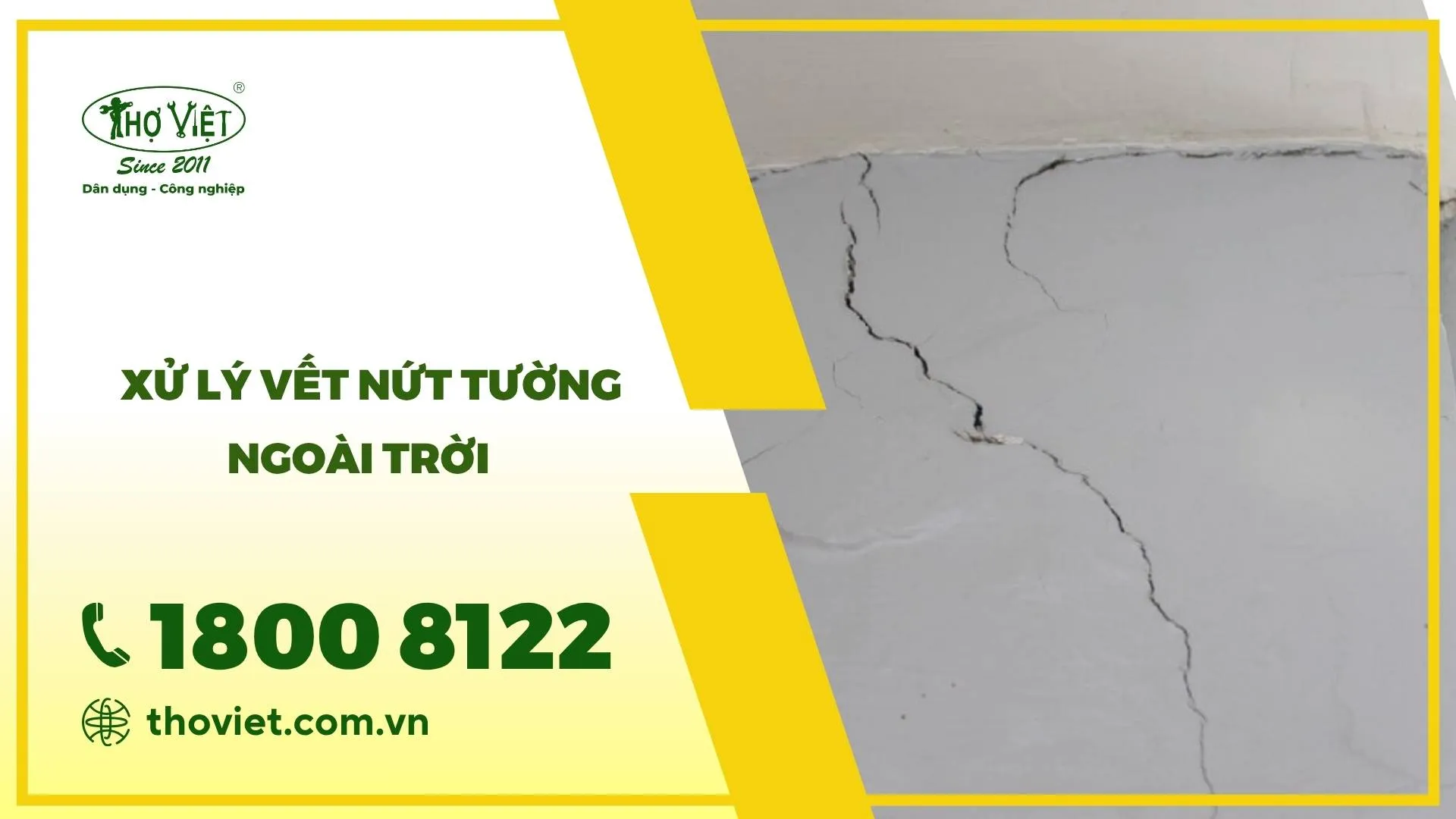 Xử lý vết nứt tường ngoài trời