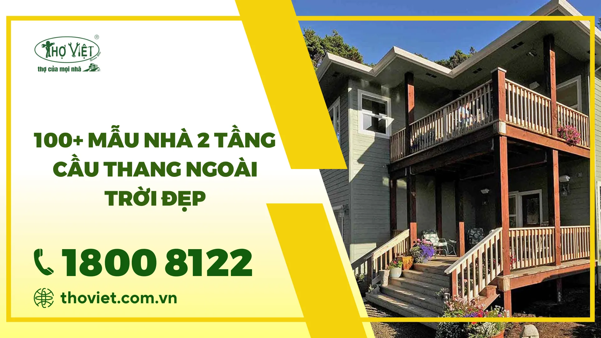 100+ Mẫu nhà 2 tầng cầu thang ngoài trời đẹp nhất [nam]