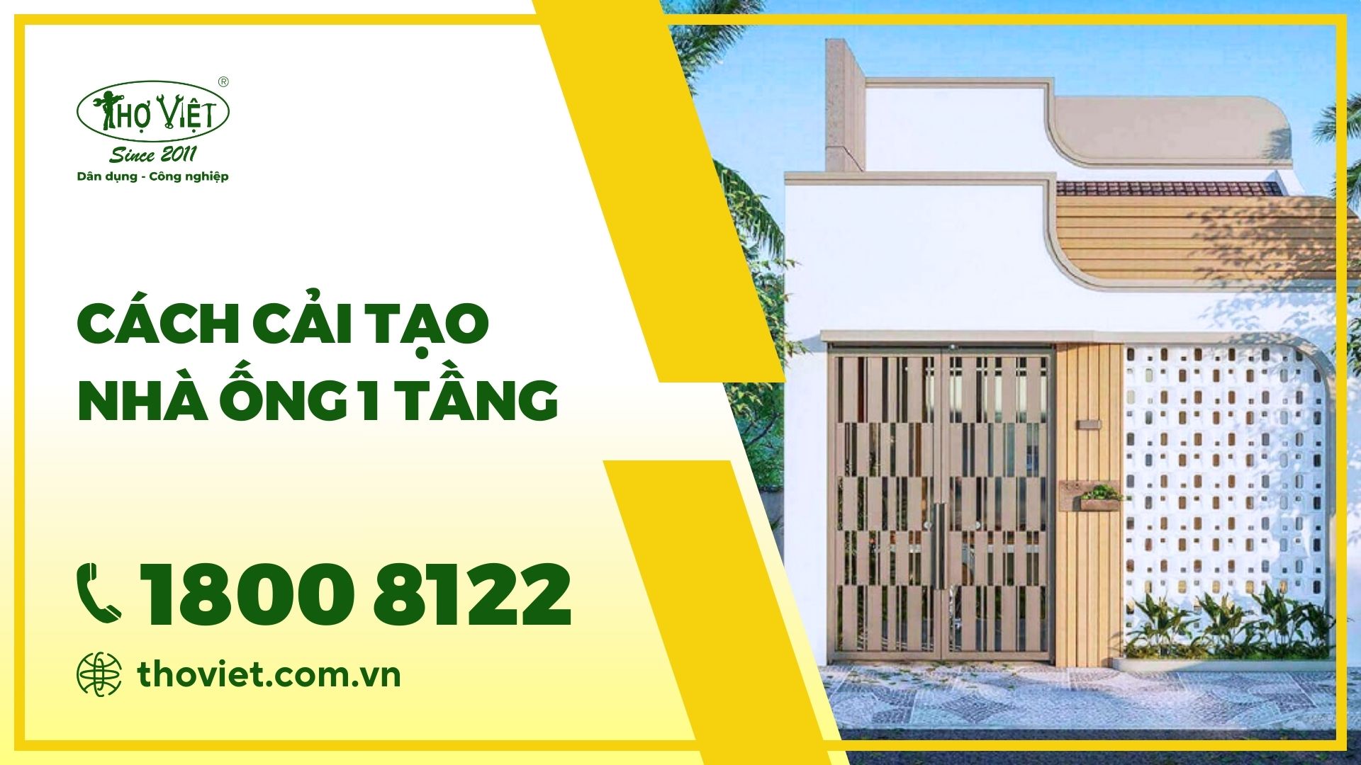 cải tạo nhà ống 1 tầng