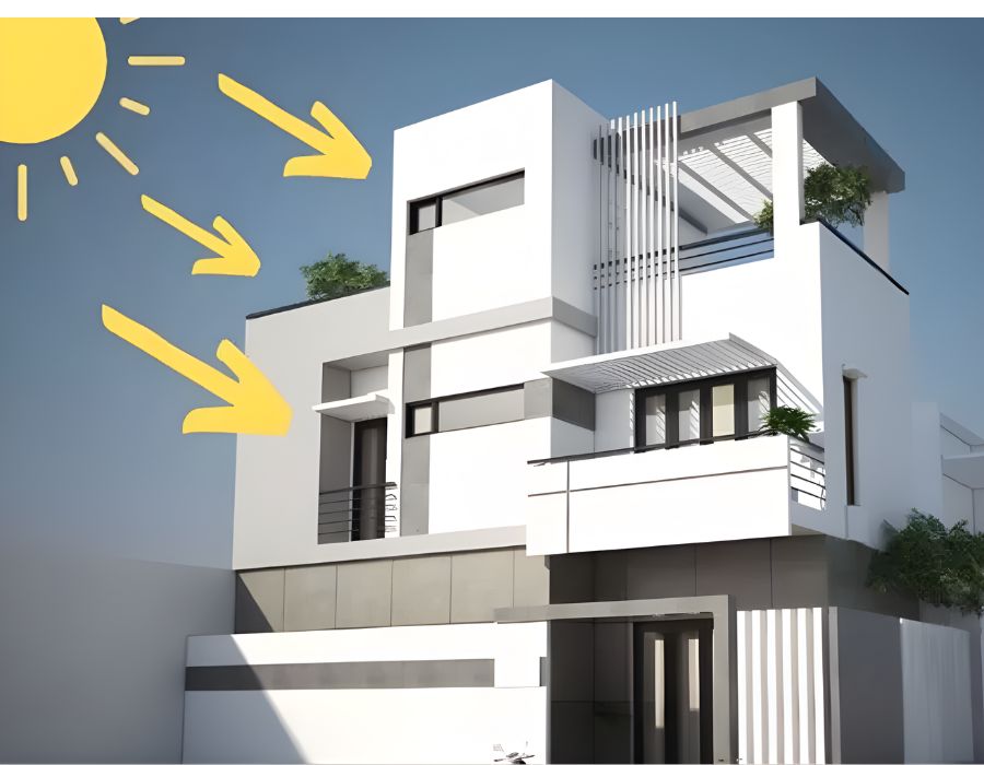 kinh nghiệm chống nóng nhà mặt tiền 10m