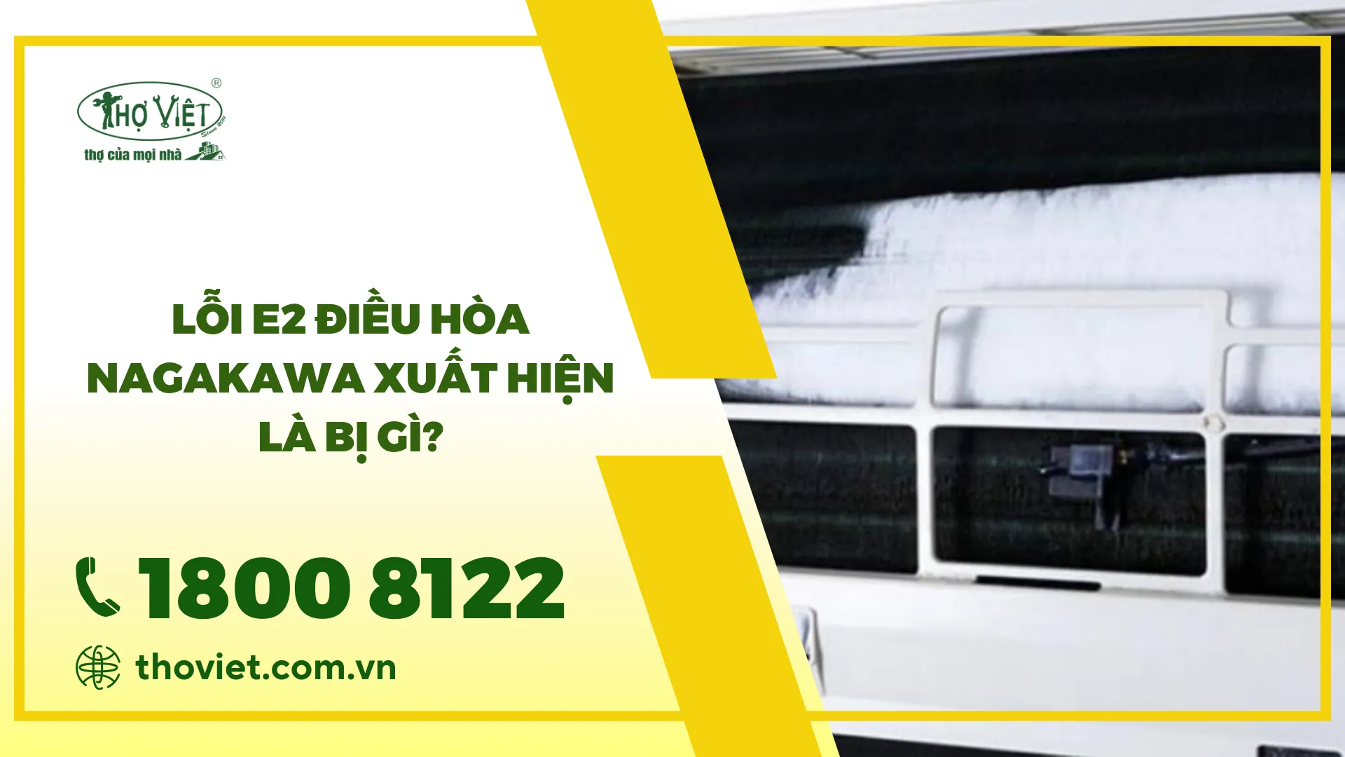 Lỗi E2 điều hoà Nagakawa: Nguyên nhân & Cách khắc phục