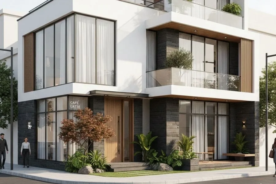 Mẫu nhà 2 tầng 8x10m 2 mặt tiền