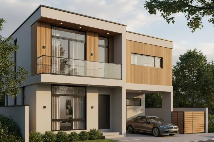 Mẫu nhà 2 tầng 8x10m 2 mặt tiền