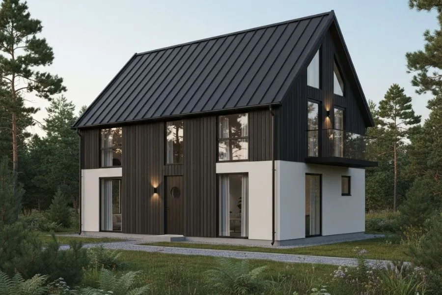 Mẫu nhà 2 tầng 8x10m Bắc Âu