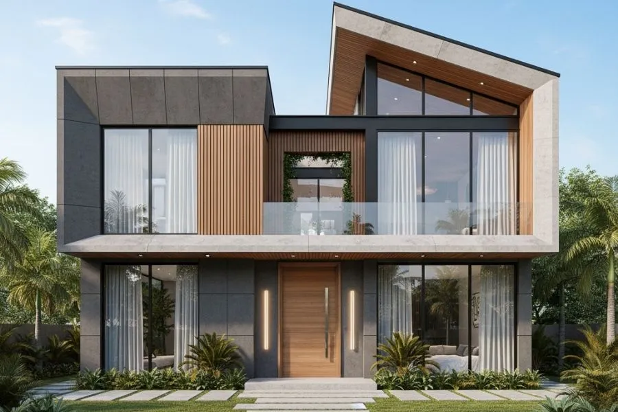 Mẫu nhà 2 tầng 8x10m Luxury