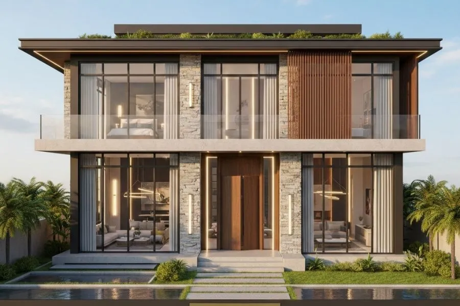 Mẫu nhà 2 tầng 8x10m Luxury