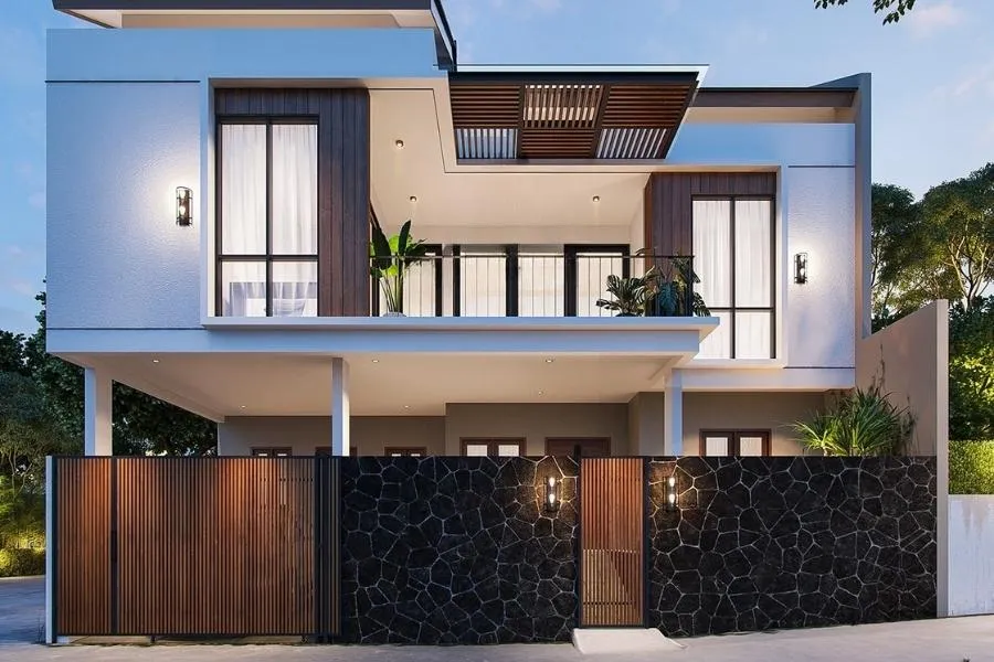 Mẫu nhà 2 tầng 8x10m phong cách hiện đại