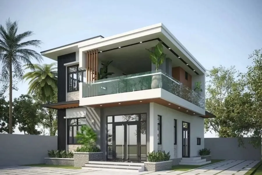 Mẫu nhà 2 tầng 8x10m