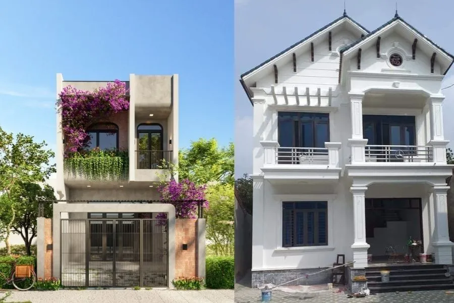Mẫu nhà 2 tầng 8x10m