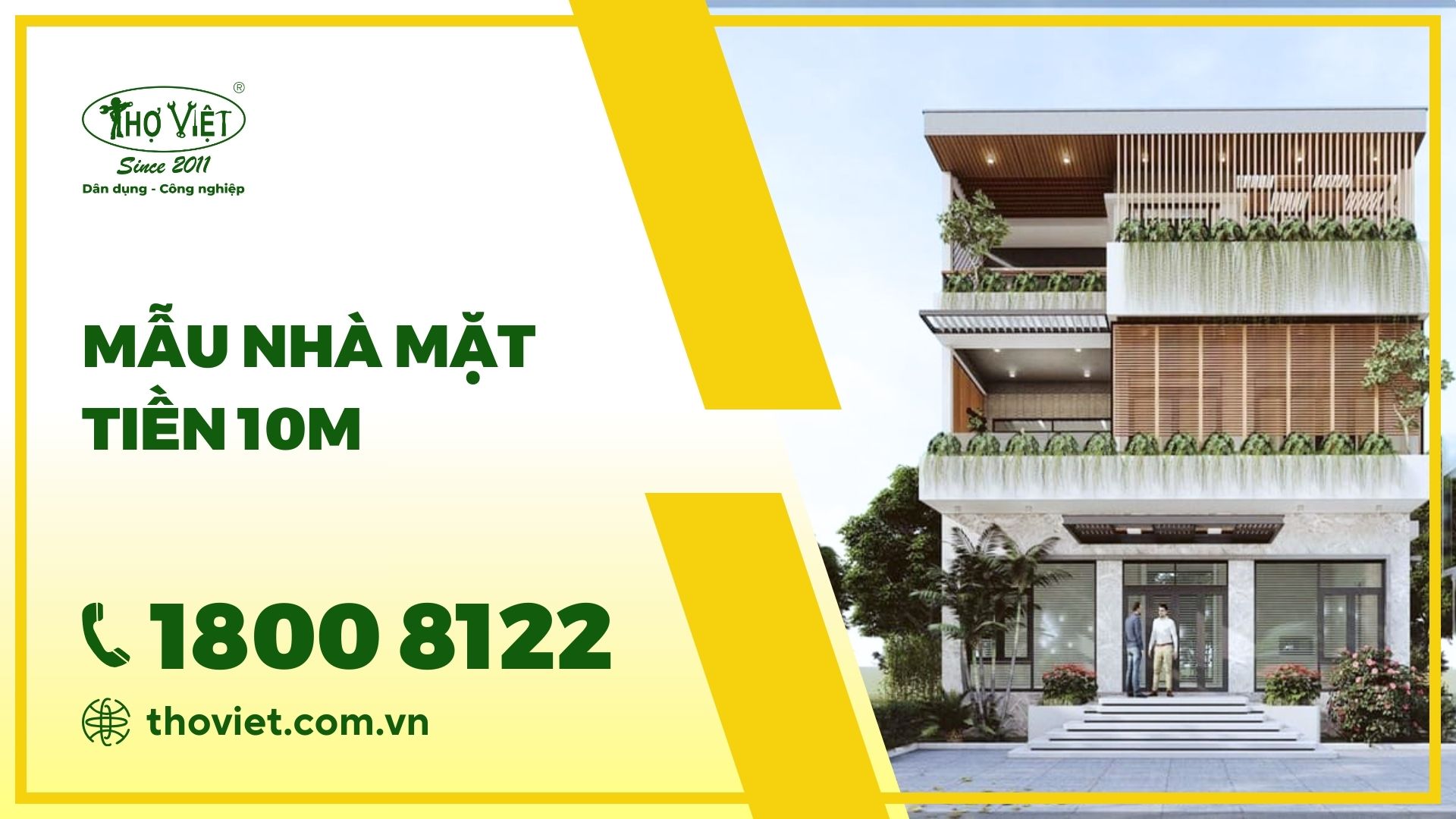 mẫu nhà mặt tiền 10m