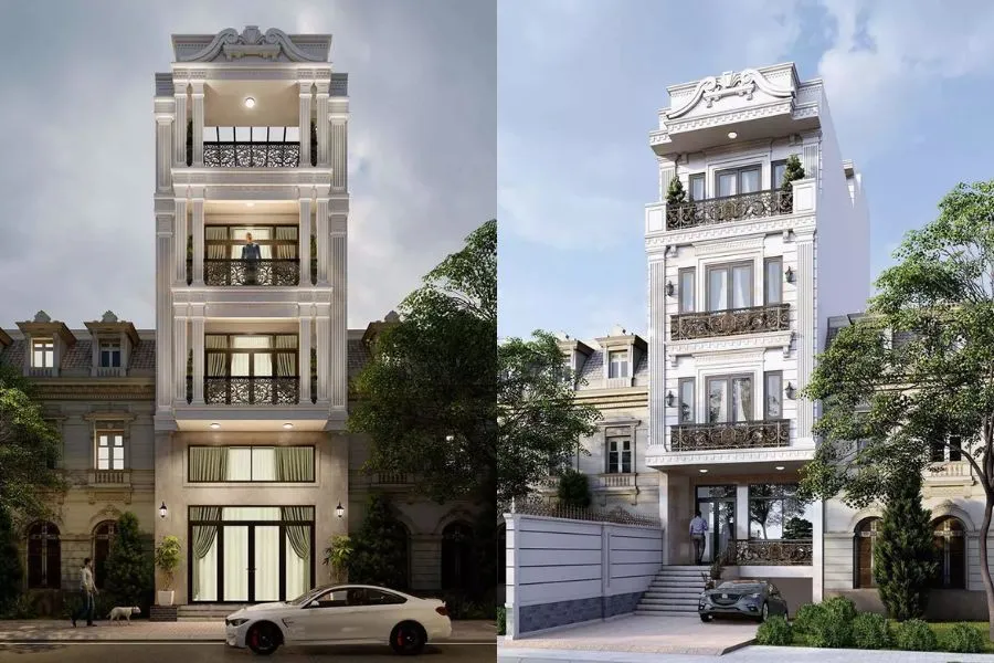 Mẫu nhà phố tân cổ điển mặt tiền 4m