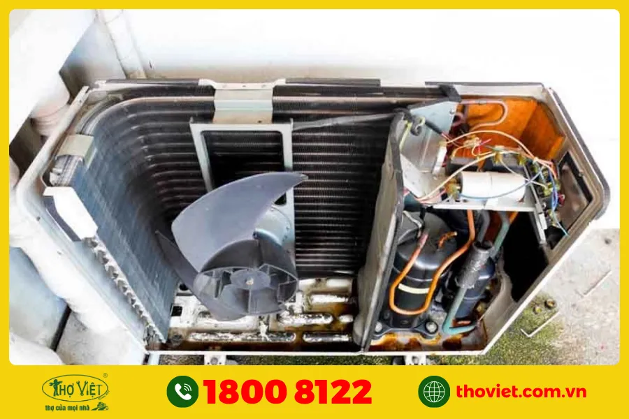 Quạt dàn nóng yếu / kẹt trục