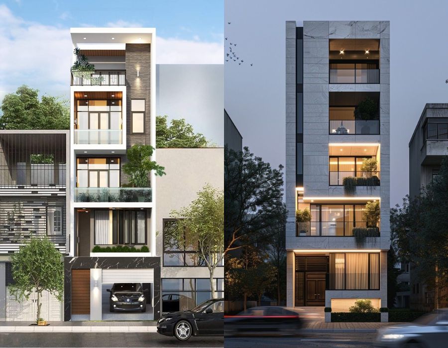 mẫu nhà phố 7m 4 tầng