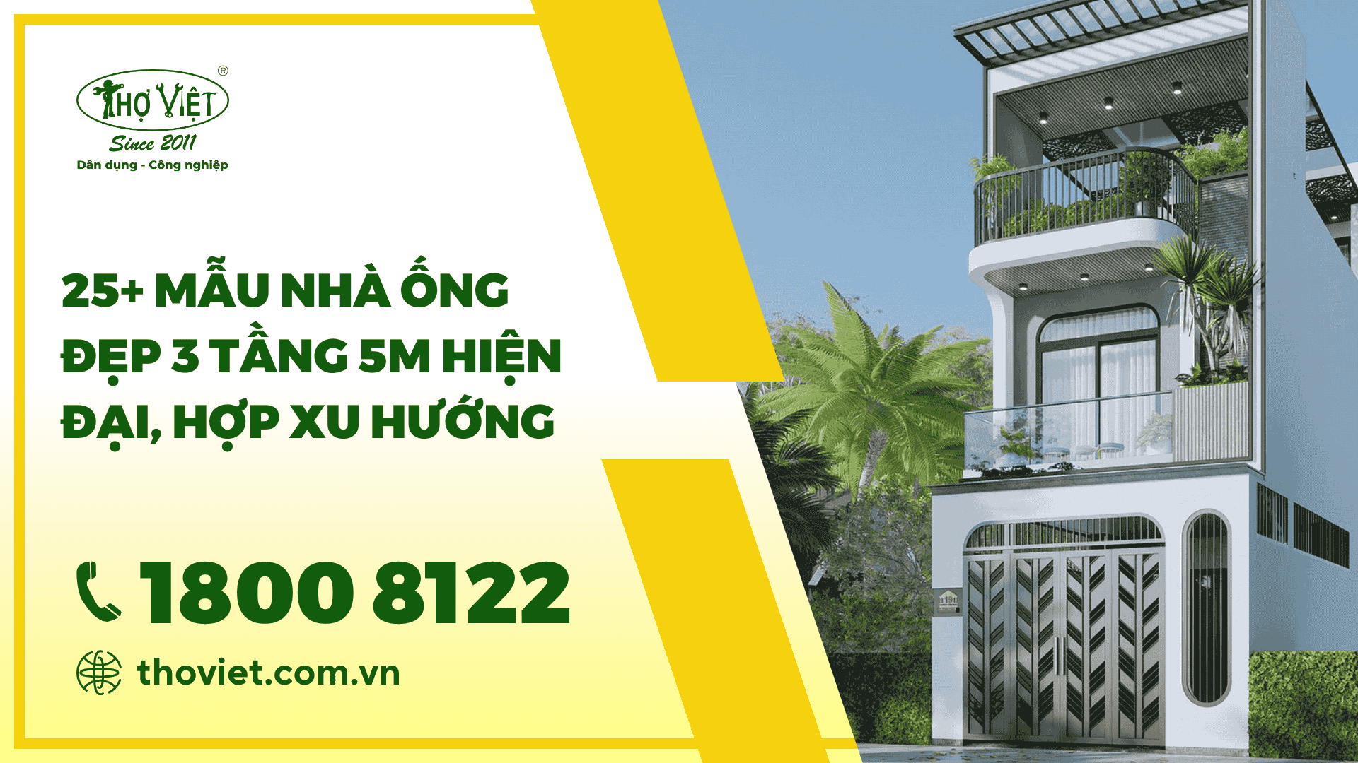 mẫu nhà ống đẹp 3 tầng 5m