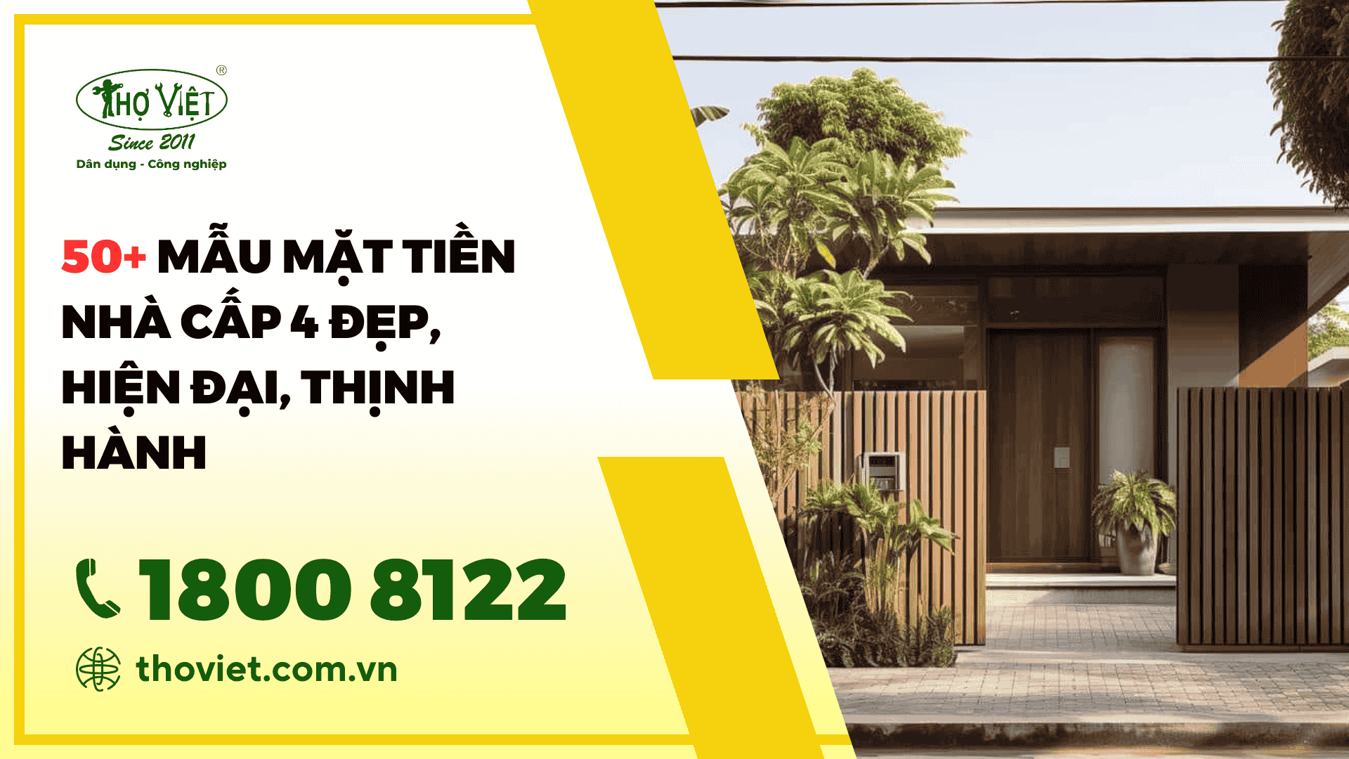 mẫu mặt tiền nhà cấp 4 đẹp