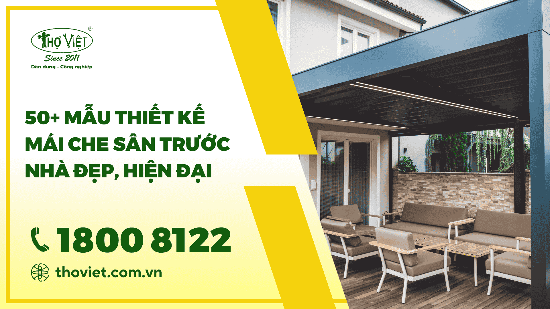 mẫu thiết kế mái che sân trước nhà