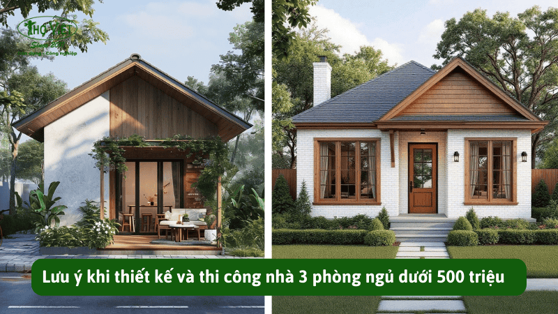 Lưu ý khi thiết kế và thi công nhà 3 phòng ngủ dưới 500 triệu