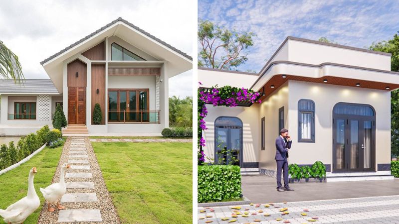 Mặt tiền nhà cấp 4 chữ L