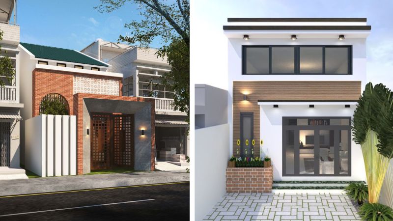 Mặt tiền nhà cấp 4 có gác lửng