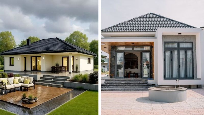 Mặt tiền nhà cấp 4 mái Nhật