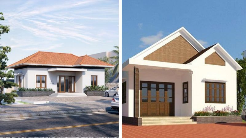 Mặt tiền nhà cấp 4 mái ngói