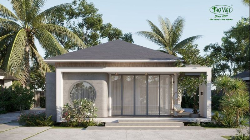 Mặt tiền nhà cấp 4 phong cách Nhật Bản hoặc Châu Âu