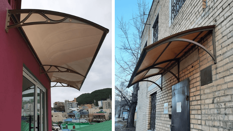 Mẫu Mái Che Nghệ Thuật Với Khung Sắt Hoa Văn 2