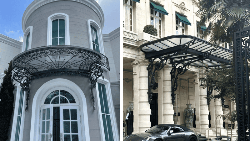 Mẫu Mái Che Nghệ Thuật Với Khung Sắt Hoa Văn 3