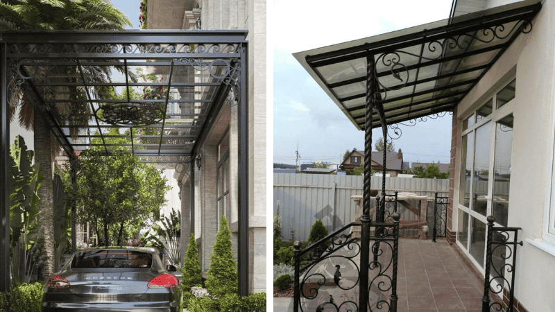 Mẫu Mái Che Sân Trước Bằng Kính Cường Lực 1