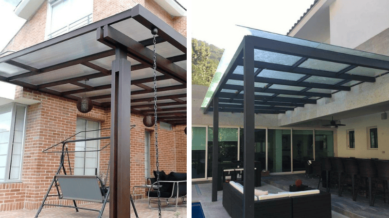 Mẫu Mái Che Sân Trước Bằng Kính Cường Lực 2