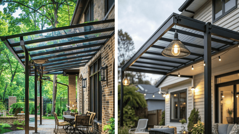 Mẫu Mái Che Sân Trước Bằng Kính Cường Lực 3