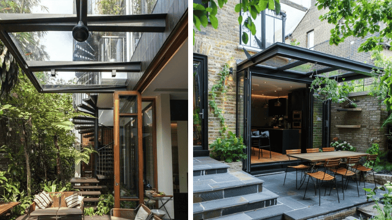 Mẫu Mái Che Sân Trước Nhà Phố Tích Hợp Lấy Sáng