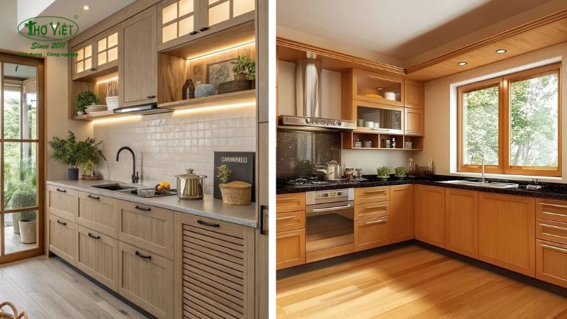 Mẫu Nhà Bếp Gỗ Tự Nhiên 2