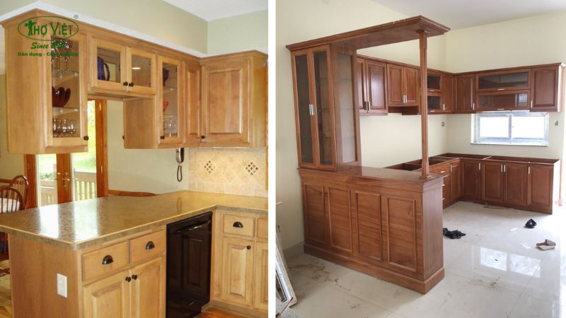 Mẫu Nhà Bếp Gỗ Tự Nhiên 6