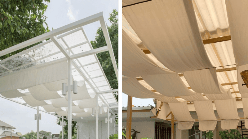 Mẫu Thiết Kế Mái Che Sân Trước Nhà Ống Hiện Đại 2