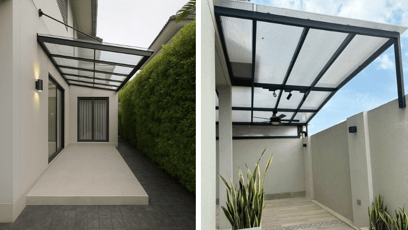 Mẫu Thiết Kế Mái Che Sân Trước Nhà Ống Hiện Đại 3