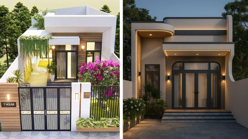Mẫu mặt tiền nhà cấp 4 3 phòng ngủ