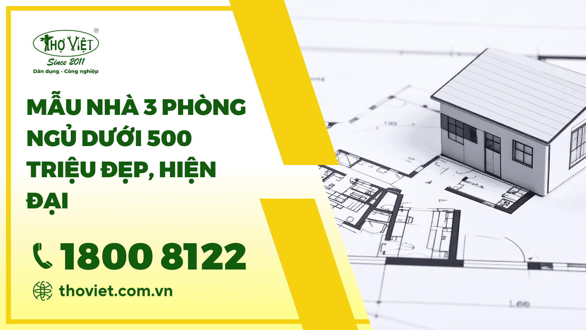 Mẫu nhà 3 phòng ngủ dưới 500 triệu