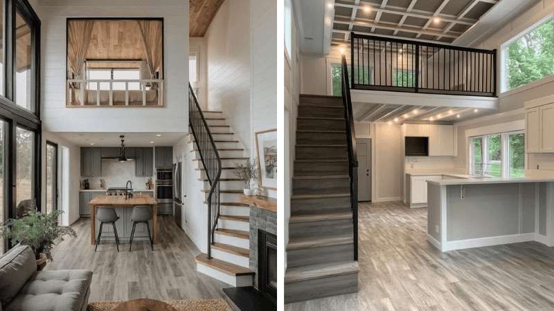 Mẫu nhà cấp 4 ngang 8m có gác lửng 1