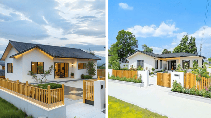 Mẫu nhà cấp 4 ngang 8m có sân vườngara 5