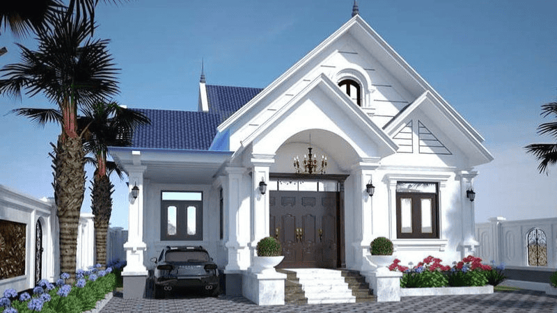 Mẫu nhà cấp 4 ngang 8m mái Thái 2